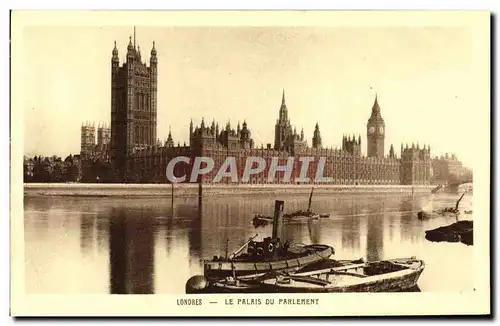 Cartes postales London Le Palais Du Parlement Bateau