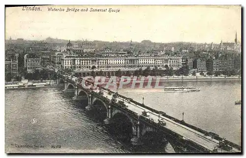 Ansichtskarte AK London Waterloo Bridge And Somerset House