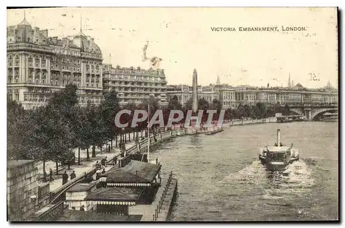 Cartes postales London Victoria Embankmemt Bateau