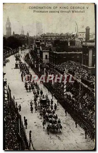 Cartes postales London Coronation of King George V Procession passing through Whitehall