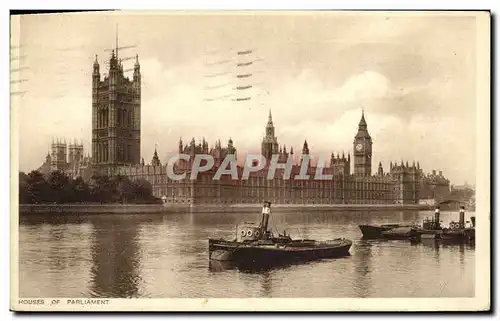 Cartes postales London Houses Of Parliament Bateaux