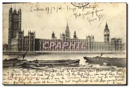 Cartes postales London Houses of Parliament From the River