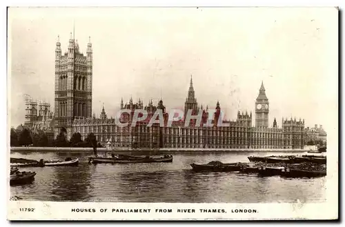 Cartes postales London Houses Of Parliament From River Thames