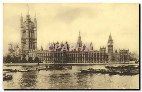 Ansichtskarte AK London Houses of Parliament from River Thames