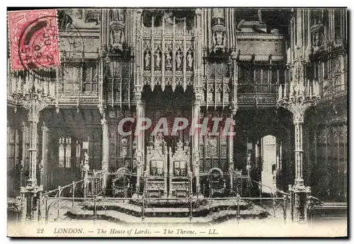 Cartes postales London The House Of Lords The Throne