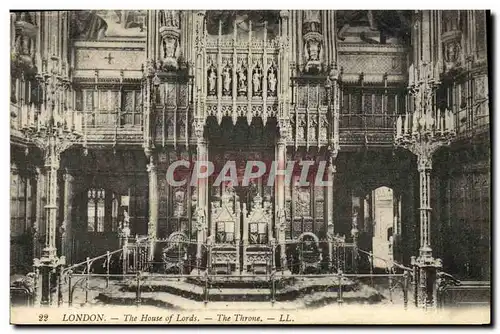 Cartes postales London The House Of Lords The throne