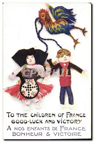 Cartes postales To The Children of Frnace Good Luck and Victory Coq Militaria