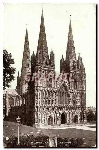 Ansichtskarte AK Lichfield Cathedral From SW