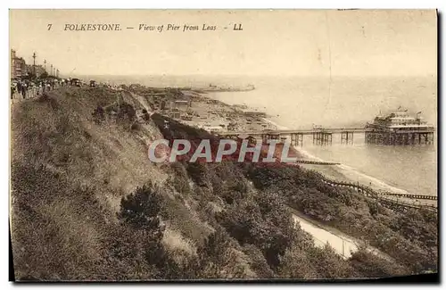 Ansichtskarte AK Folkestone View of Pier from Leas