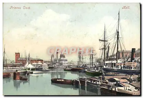 Cartes postales Princes Dock Hull Bateaux