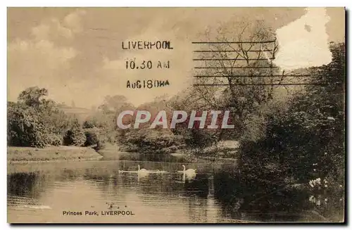 Cartes postales Princes Park Liverpool Cygnes