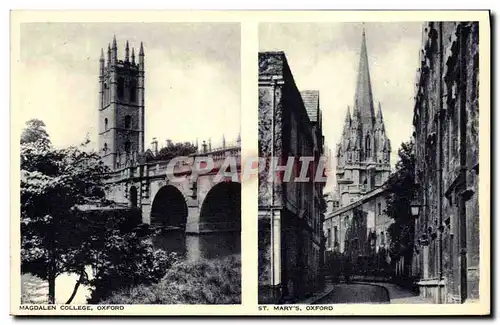 Cartes postales Magdalen College Oxford St Mary s Oxford