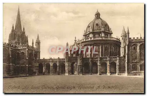 Cartes postales Oxford All Souts College Quadrangle