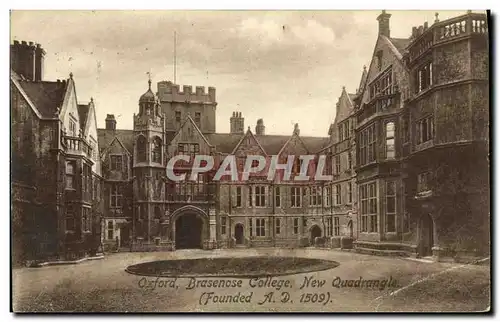 Cartes postales Oxford Brasenose College New Quadrangle