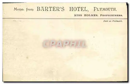 Ansichtskarte AK Memo from Barter s Hotel Plymouth