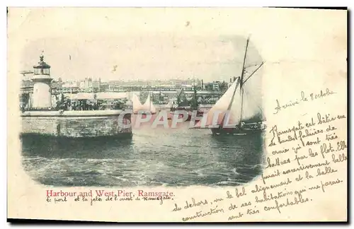 Ansichtskarte AK Harbour and West Pier Ramsgate Bateau