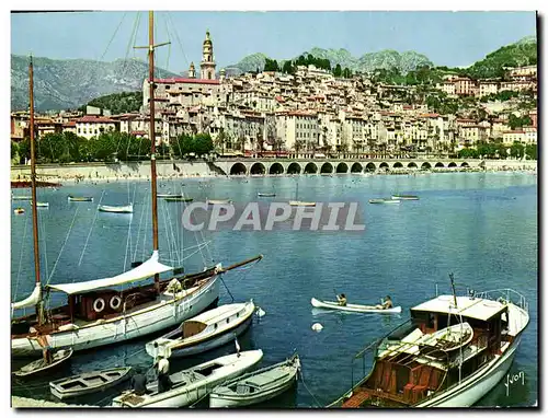 Cartes postales moderne Menton La Vielie Ville et le Pont