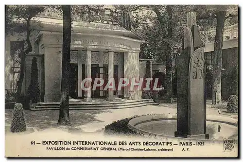 Cartes postales Exposition Internationale Des Arts Decoratifs Paris 1925 pavillon du Commissariat General