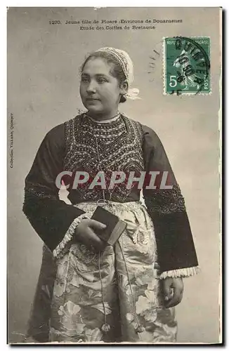 Cartes postales Jeune fille de Ploare Environs de Douarnenez Etude des coiffes de Bretagne Folklore