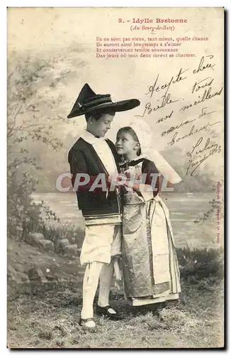 Ansichtskarte AK Idylle Bretonne au Bourg de Batz Enfants Folklore