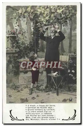 Cartes postales Fantaisie Grand pere et enfant