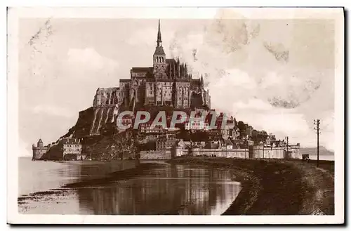 Ansichtskarte AK Mont St Michel Vue Prise de la Digue Par Grande Maree