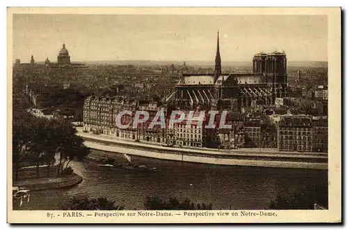 Cartes postales Paris Eglise Notre Dame Perspective Sur