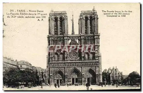 Ansichtskarte AK Paris Eglise Notre Dame La Facade