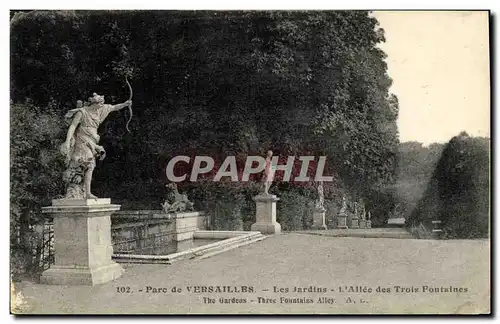 Ansichtskarte AK Versailles Les Jardins L Allee des Trois fontaines