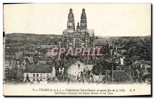 Cartes postales Tours Cathderale Saint Gatien et partie Est de la Ville