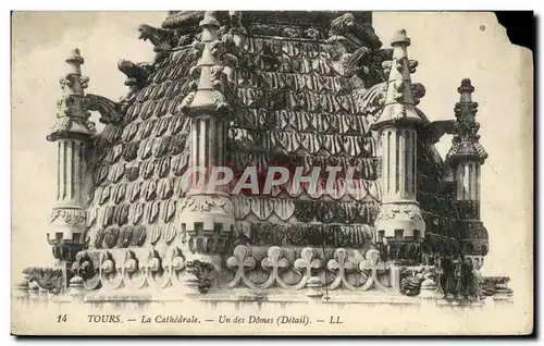 Cartes postales Tours La Cathderale Un des Domes detail