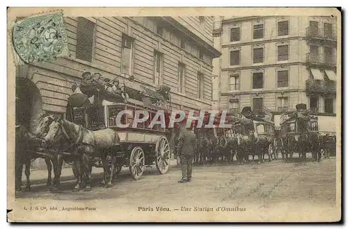 Cartes postales Paris Vecu Une Station d Omnibus TOP