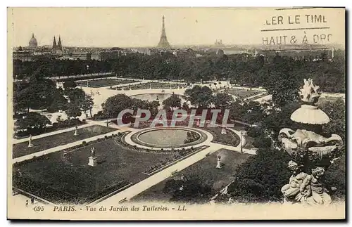 Ansichtskarte AK Paris Vue du Jardin des Tuileries Tour Eiffel