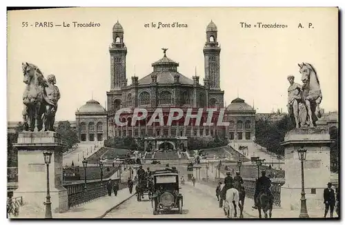 Cartes postales Paris Le Trocadero et le Pont d lena Automobile