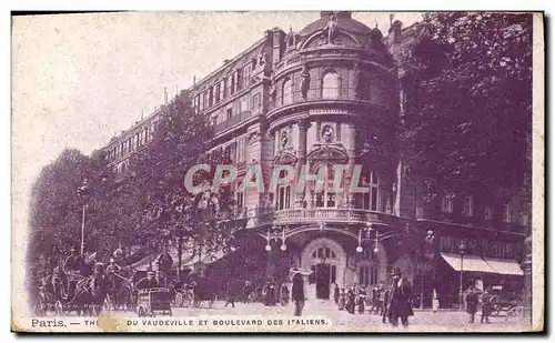 Cartes postales Paris Theatre du Vaudeville et Boulevard de Italiens