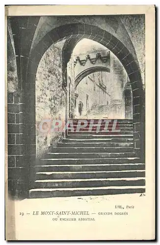 Ansichtskarte AK Le Mont Saint Michel Grands Degres ou Escalier Abbatial