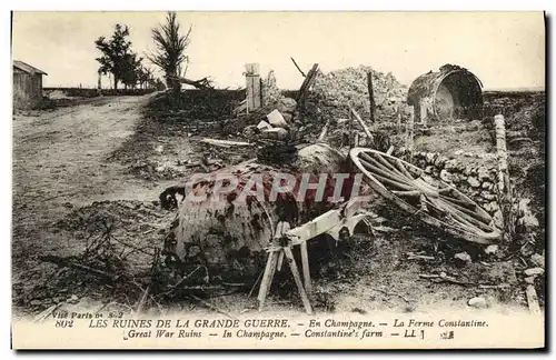 Cartes postales Les Ruines de la Grande Guerre En Champagne La ferme Constantine Militaria