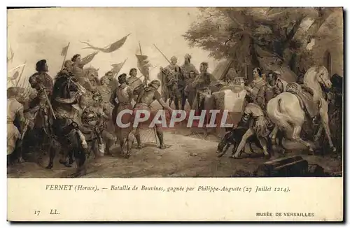 Ansichtskarte AK Vernet Bataille de Bouvines gagnee par Philippe Auguste 27 juillet 1214 Militaria