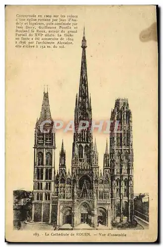 Cartes postales La Cathedrale de Rouen Vue d ensemble