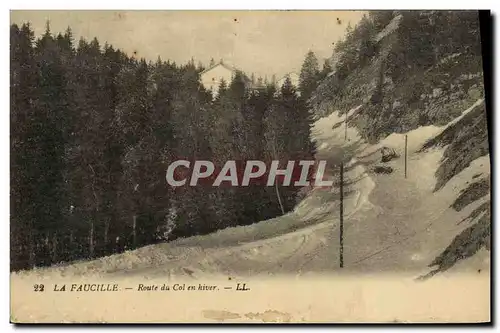 Cartes postales La Faucille Route du col en hiver