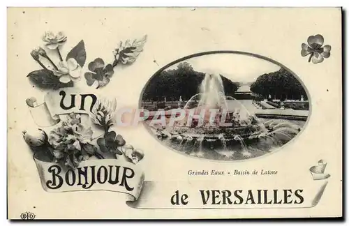 Cartes postales Un Bonjour de Versailles Grandes eaux Bassin de Latone