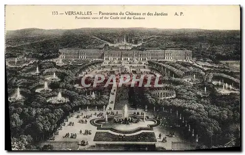 Ansichtskarte AK Versailles Panorama du Chateau et des Jardins