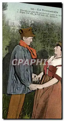 Ansichtskarte AK La Normandie Couple Femme Folklore Costume