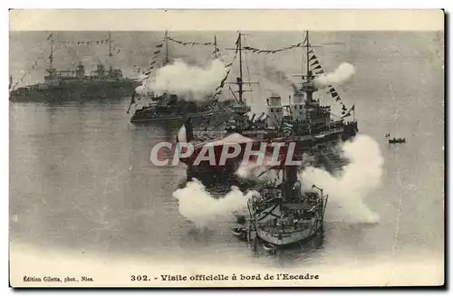 Cartes postales Visite officielle a bord d escadre Batea