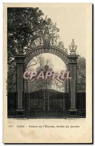 Cartes postales Paris Palais de l Elysee Grille du Jardin