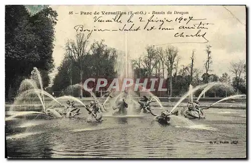 Cartes postales Parc de Versailles Bassin du Dragon