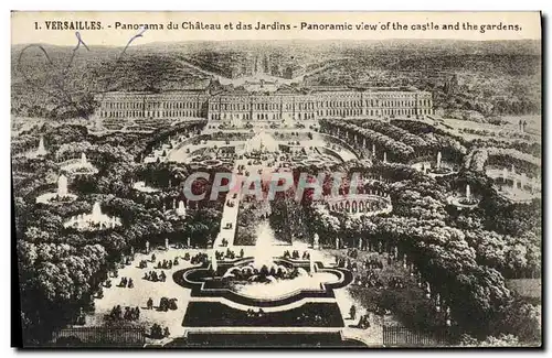 Ansichtskarte AK Versailles Panorama du Chateau et des Jardins