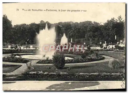 Cartes postales Parc de Versailles Parterres le jour des grandes eaux