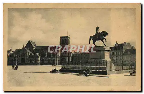 Ansichtskarte AK Cherbourg Statue de Napoleon 1er et la Basilique de la Trinite