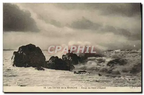 Cartes postales Les Cotes de la Manche Coup de Vent d Ouest